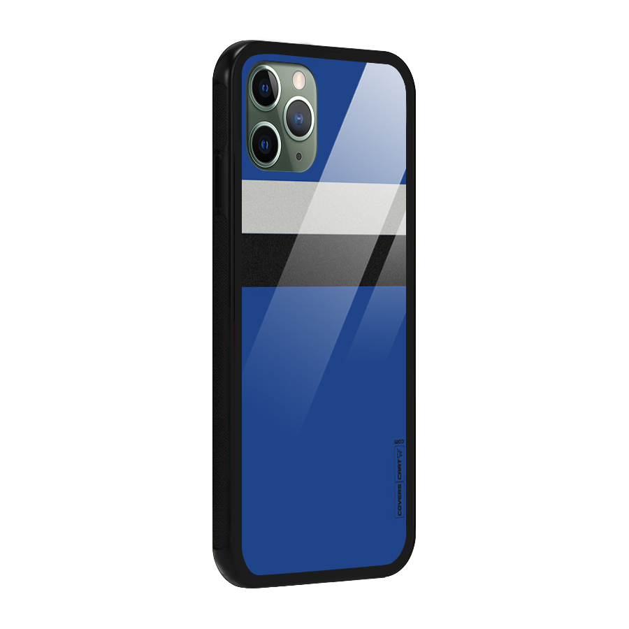 Grey Black Strips Glass Back Case for iPhone 11 Pro