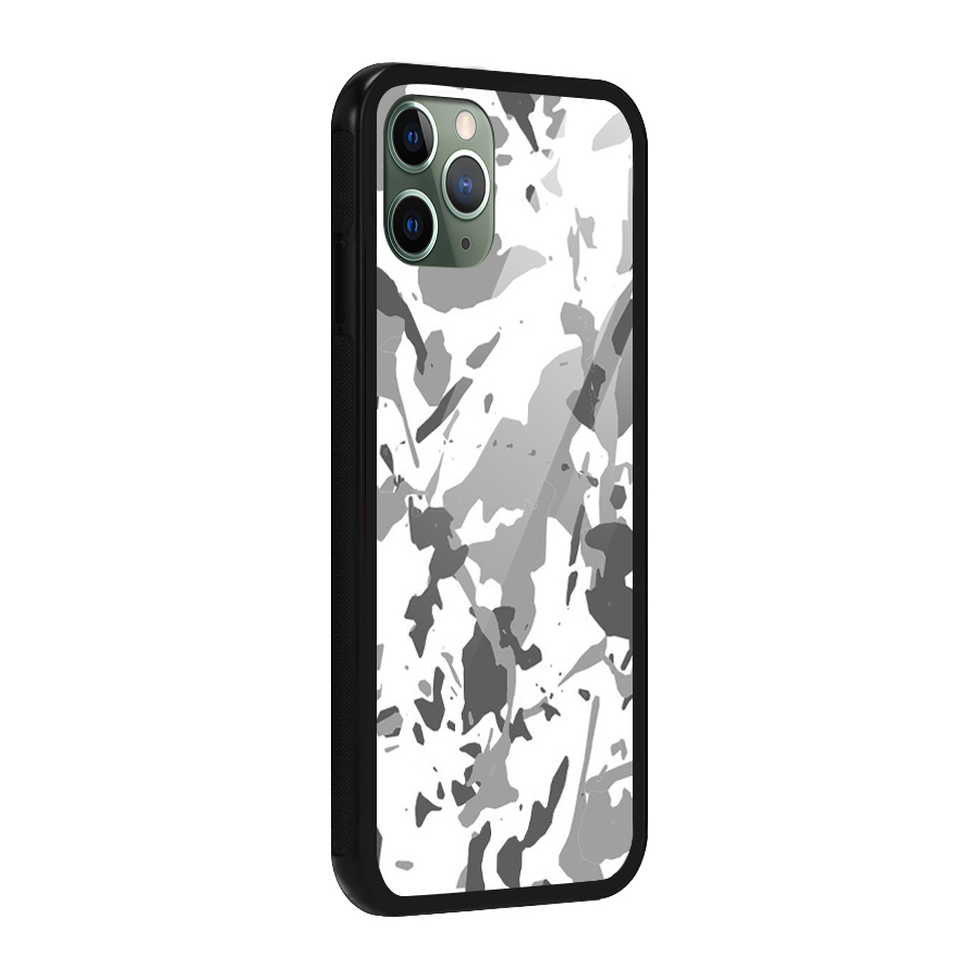 Grey Camouflage Army Glass Back Case for iPhone 11 Pro