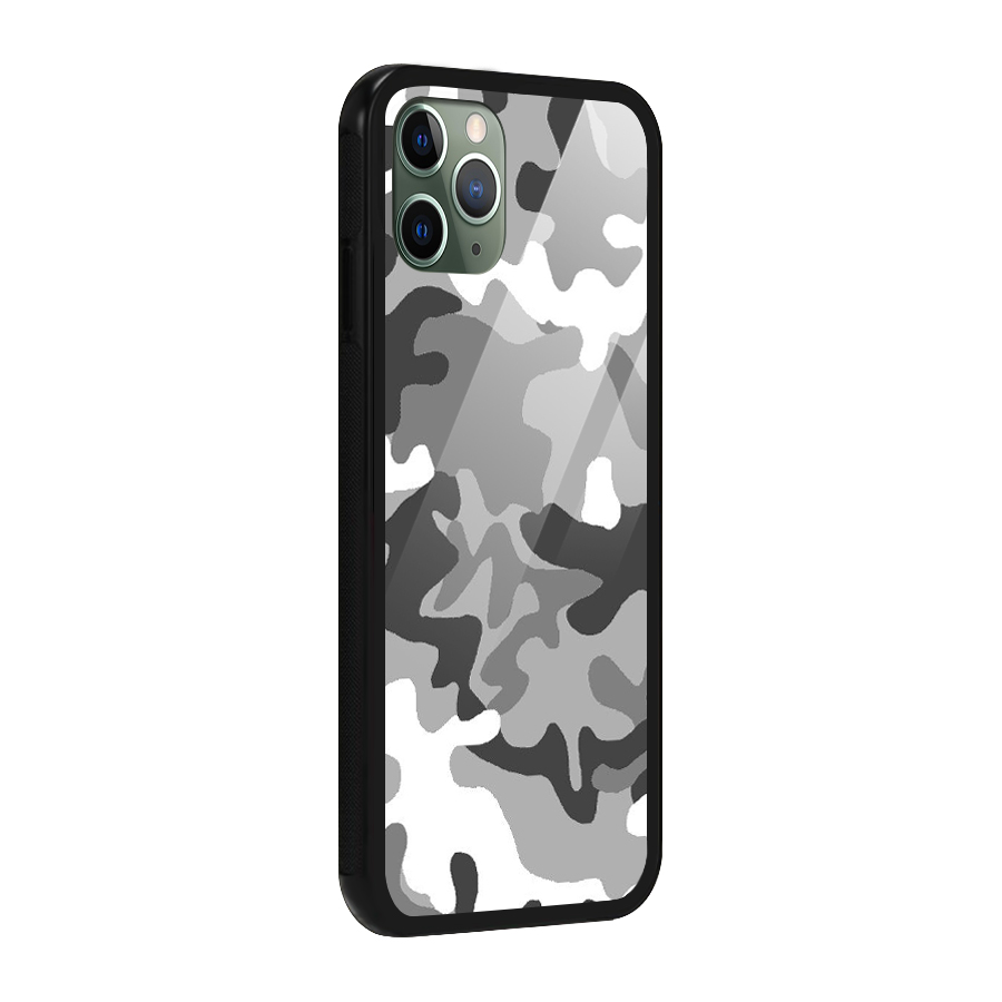 Grey Military Glass Back Case for iPhone 11 Pro