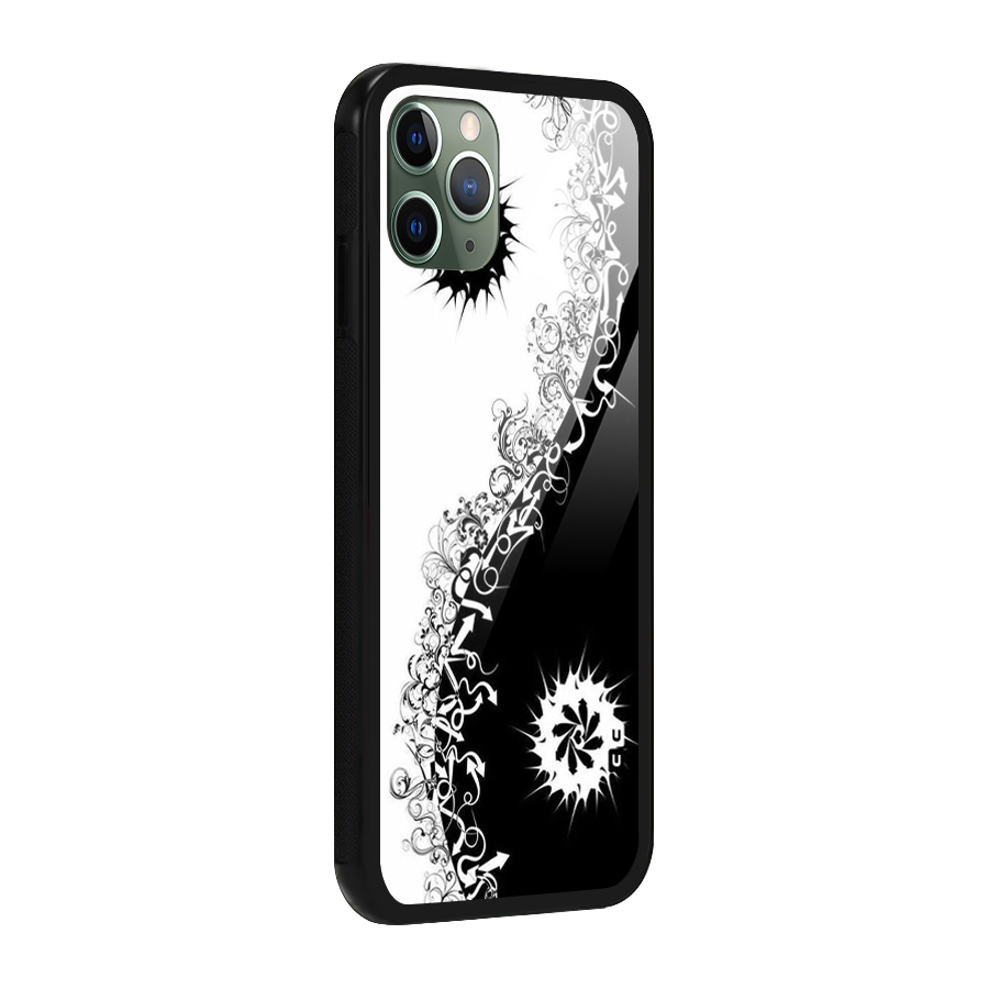 Half Peace Design Glass Back Case for iPhone 11 Pro