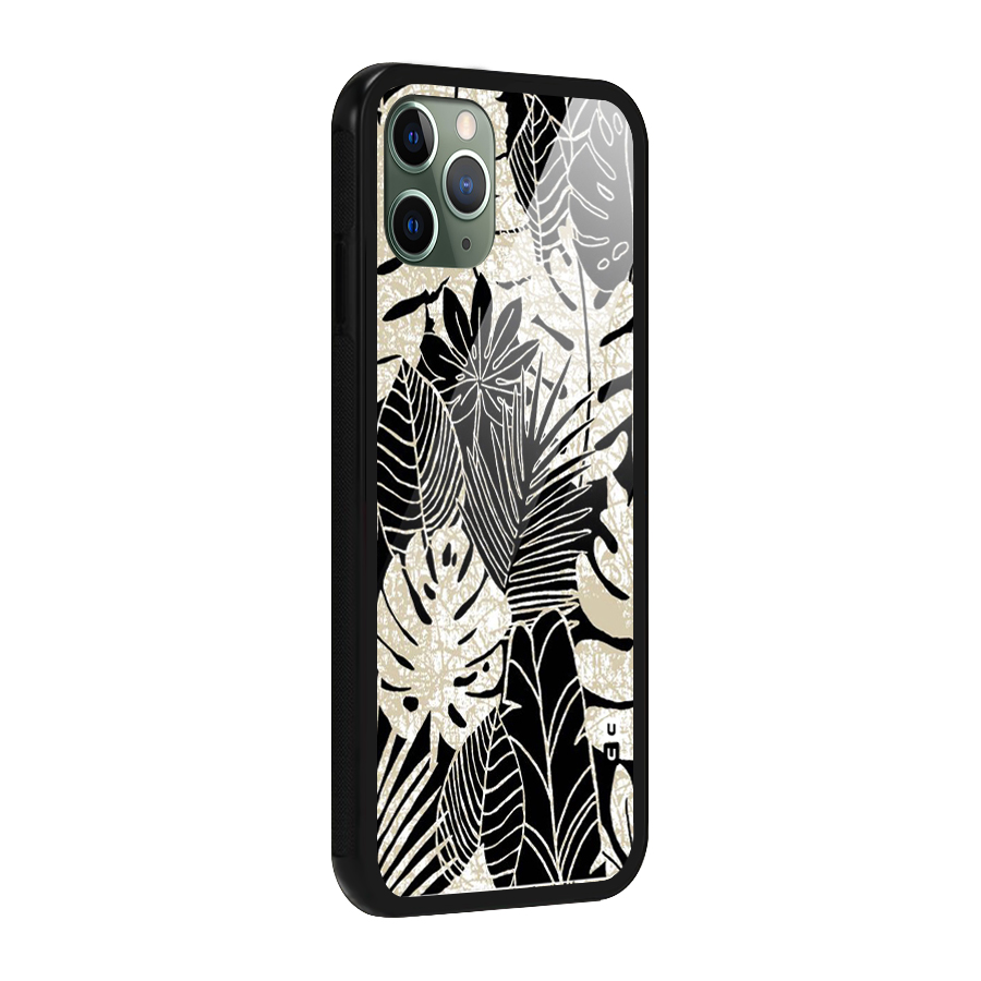 Leaf Pattern Glass Back Case for iPhone 11 Pro