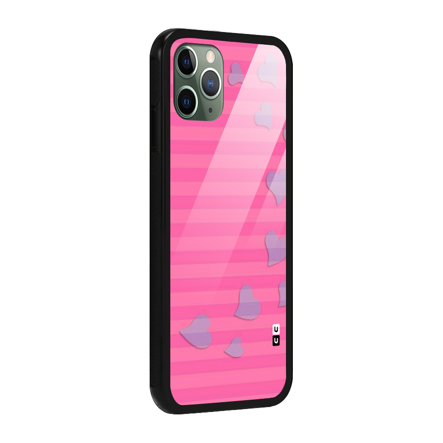 Light Heart Stripes Glass Back Case for iPhone 11 Pro