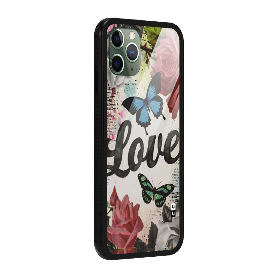 Lovely Butterfly Love Glass Back Case for iPhone 11 Pro
