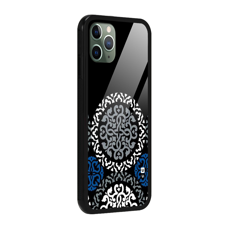 Mandala Circle Pattern Glass Back Case for iPhone 11 Pro