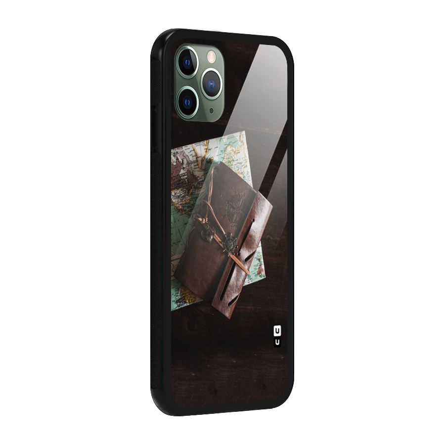 Map Journal Glass Back Case for iPhone 11 Pro