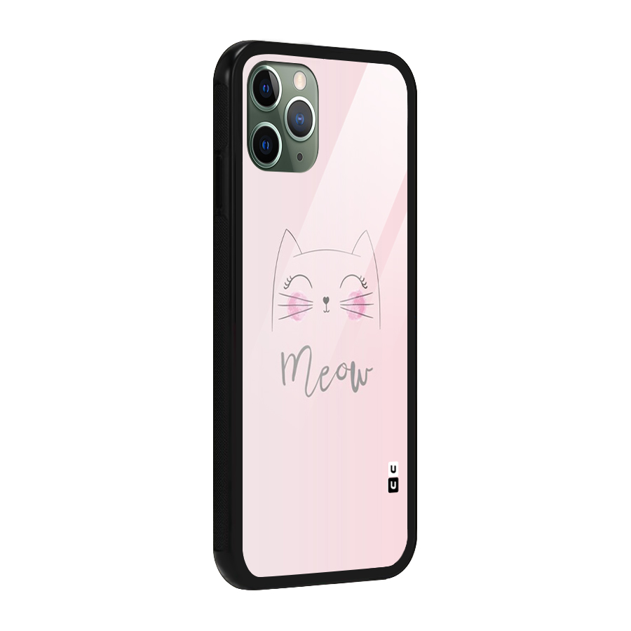 Meow Pink Glass Back Case for iPhone 11 Pro