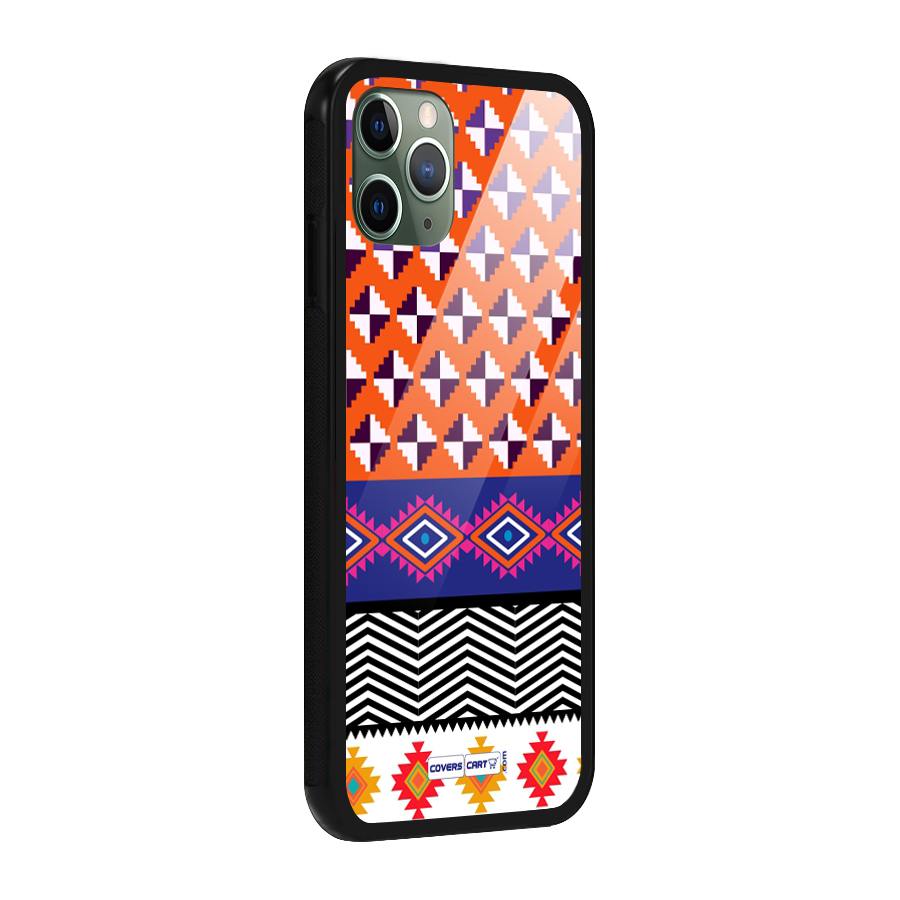 Mixed Pattern Aztec Glass Back Case for iPhone 11 Pro