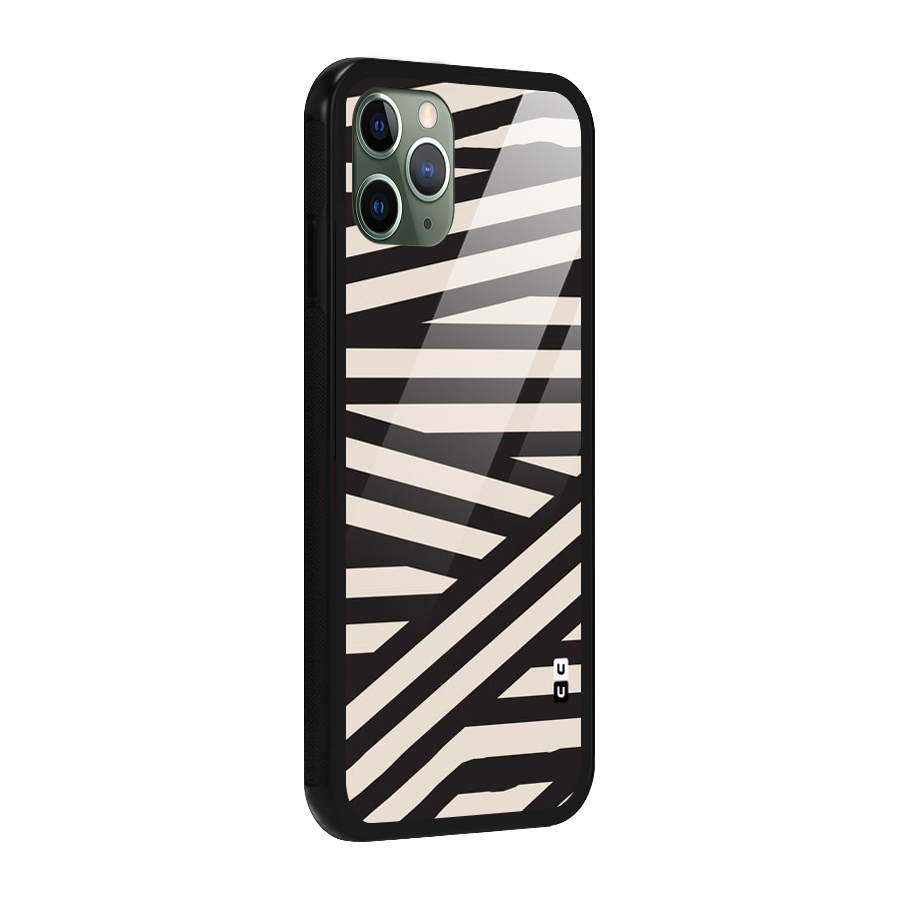 Monochrome Lines Glass Back Case for iPhone 11 Pro