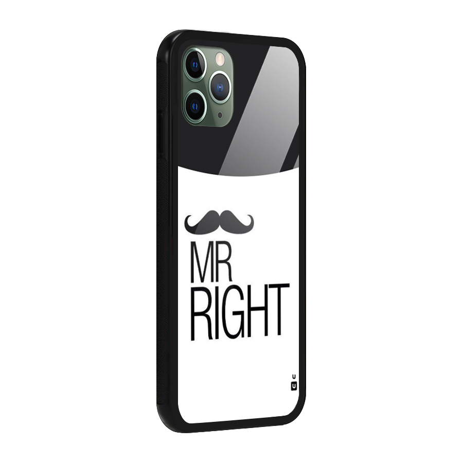 Mr. Right Moustache Glass Back Case for iPhone 11 Pro