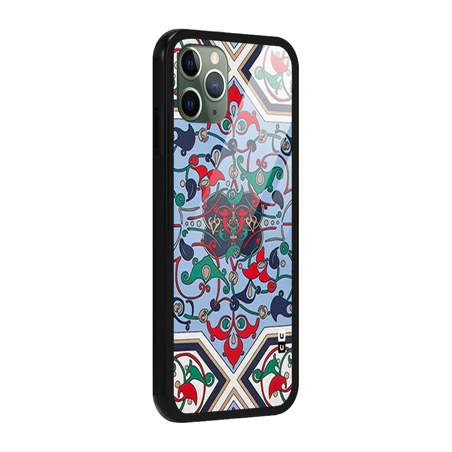 Multi Block Pattern Glass Back Case for iPhone 11 Pro