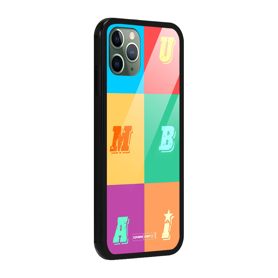 Mumbai Alphabets Glass Back Case for iPhone 11 Pro