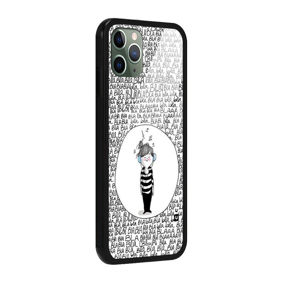 Music And Bla Bla Glass Back Case for iPhone 11 Pro