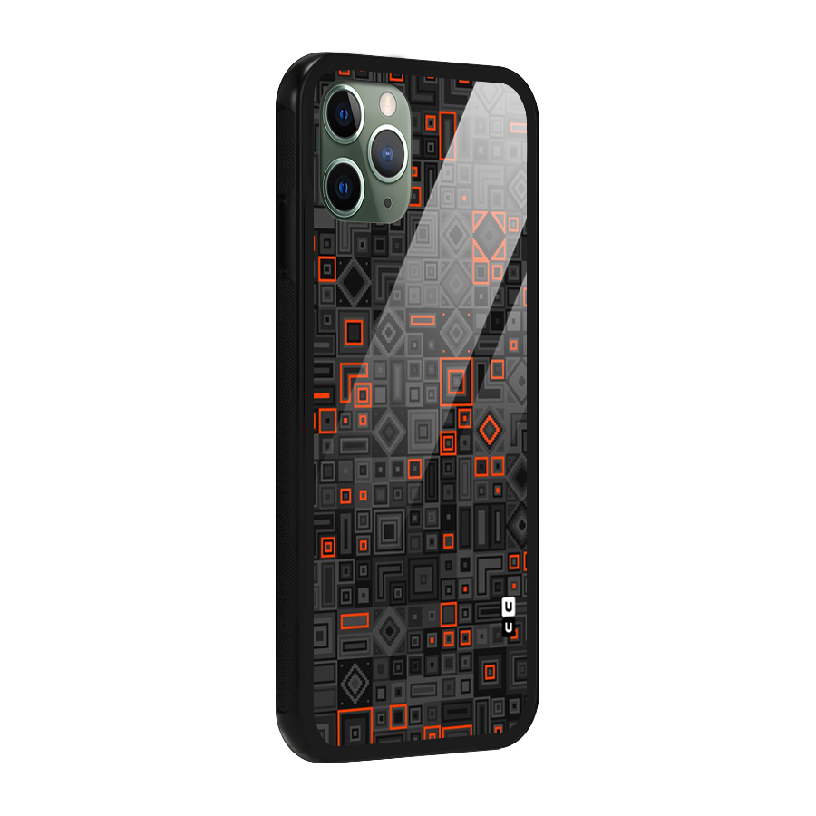 Orange Shapes Abstract Glass Back Case for iPhone 11 Pro