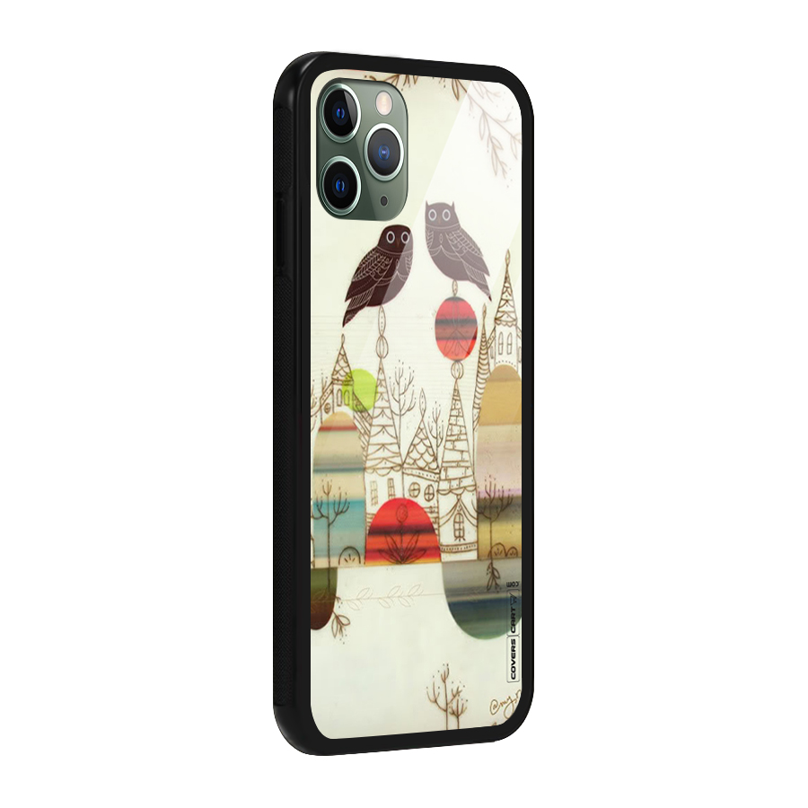 Owl Art Glass Back Case for iPhone 11 Pro