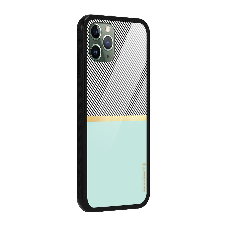 Pastel Green Base Stripes Glass Back Case for iPhone 11 Pro