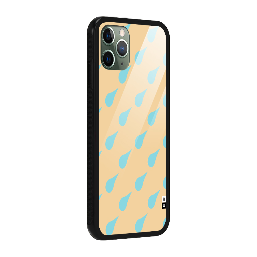 Pastel Orange Drops Glass Back Case for iPhone 11 Pro