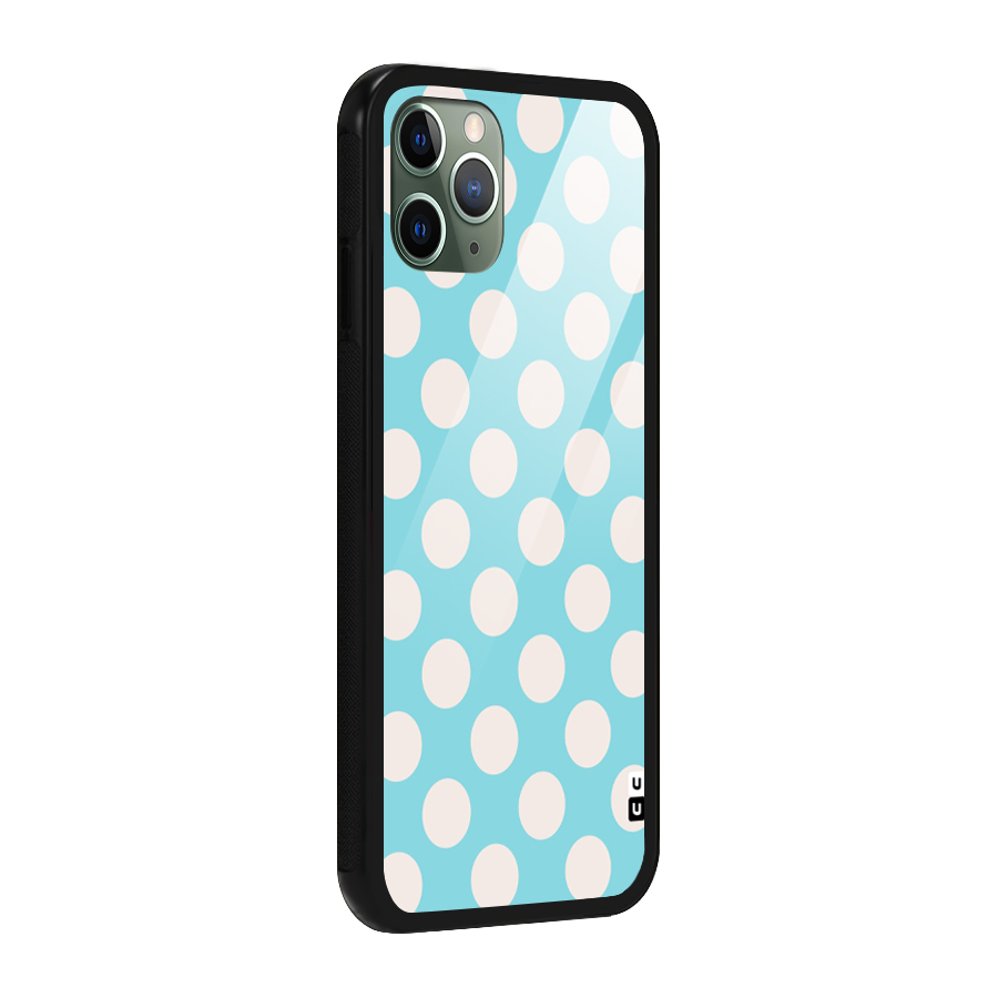 Pastel White Polka Dots Glass Back Case for iPhone 11 Pro