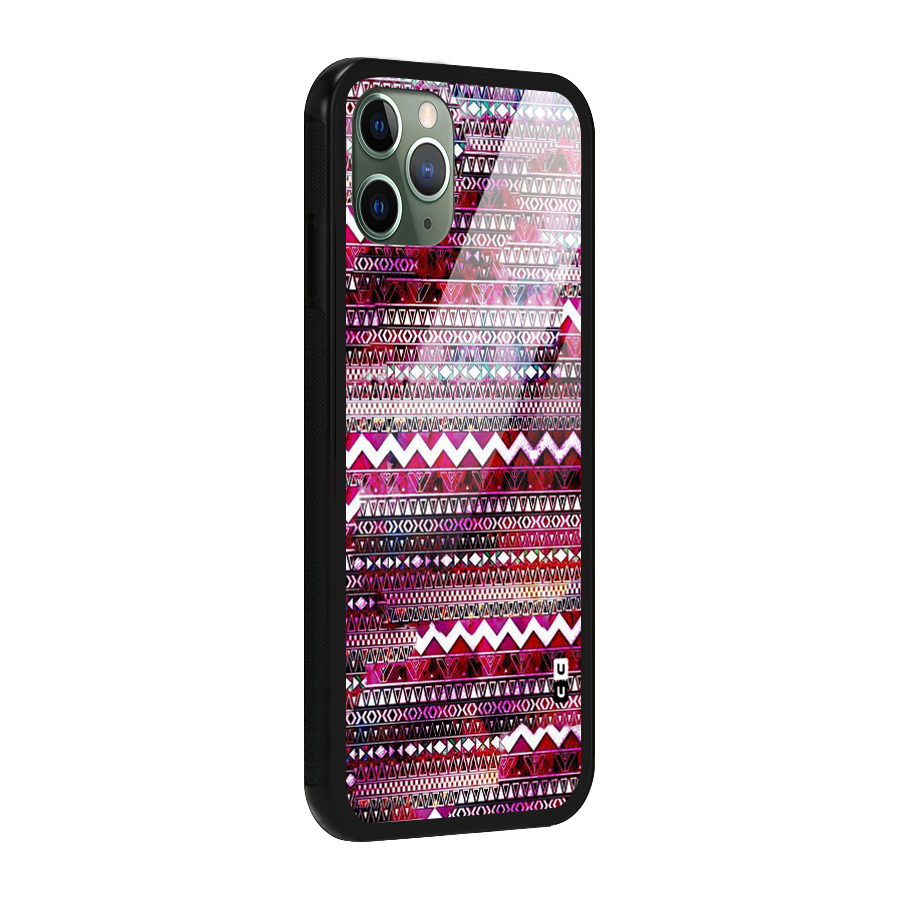 Pink Indie Pattern Glass Back Case for iPhone 11 Pro