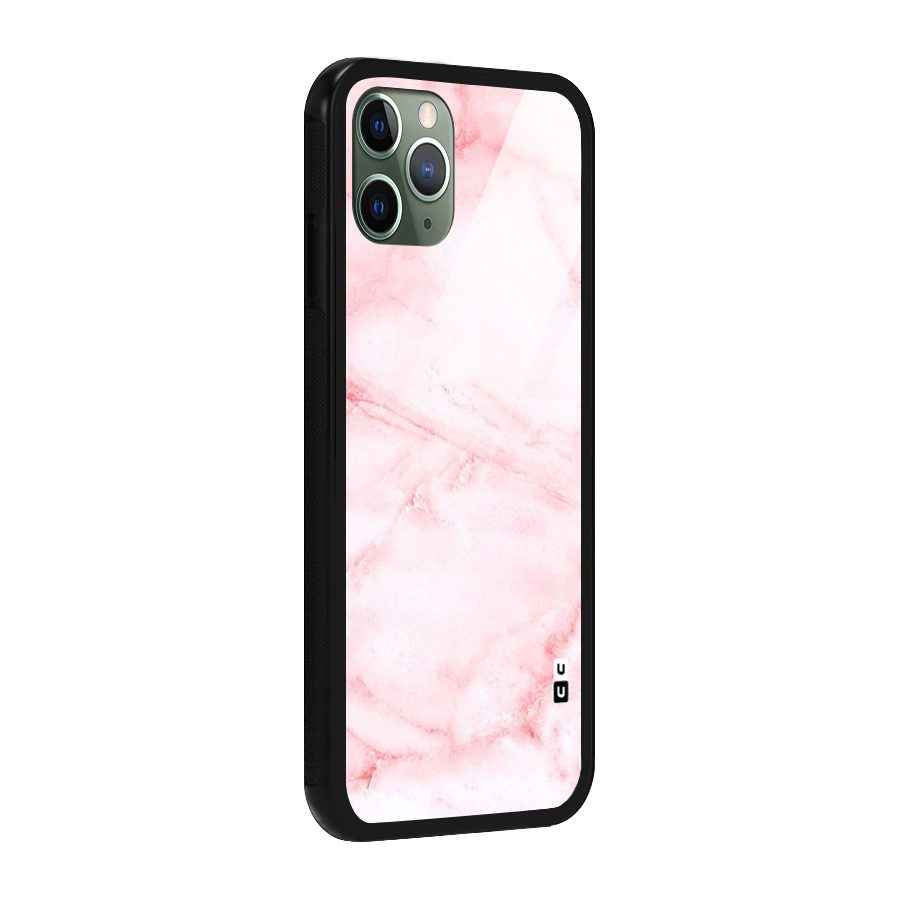 Pink Marble Print Glass Back Case for iPhone 11 Pro