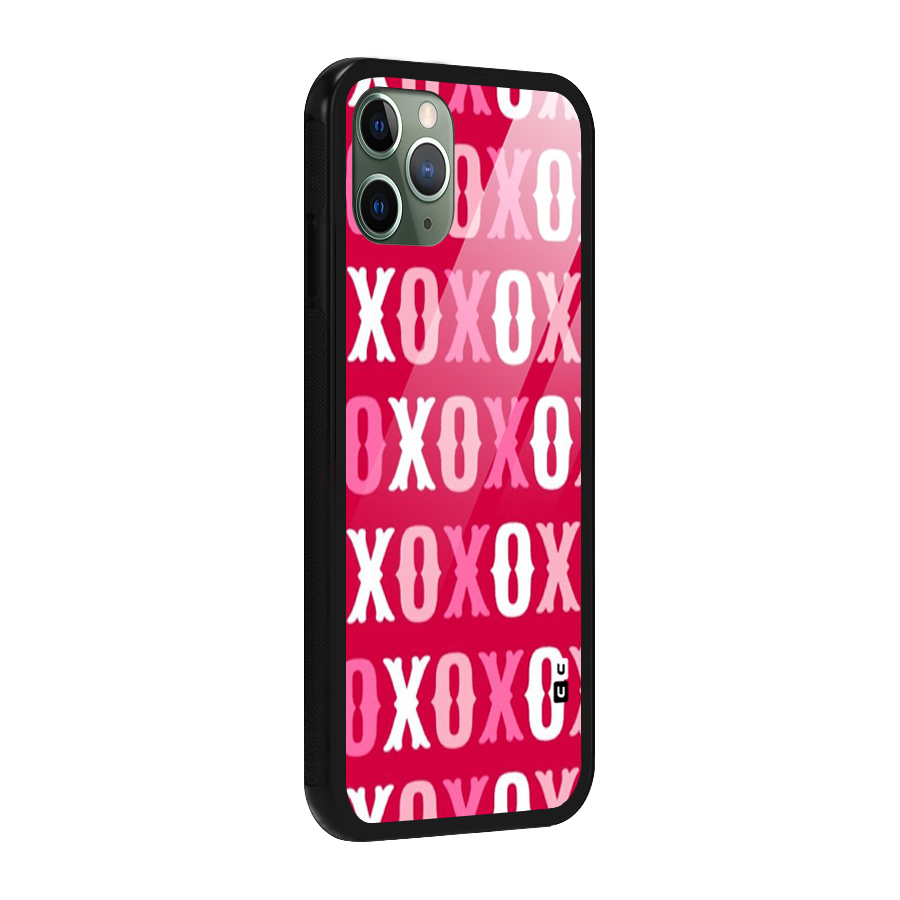 Pink White Xoxo Glass Back Case for iPhone 11 Pro