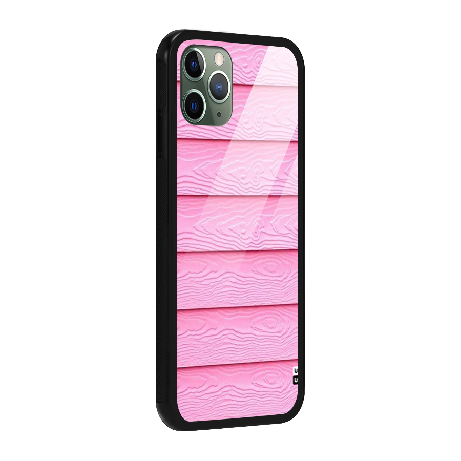 Pink Wood Glass Back Case for iPhone 11 Pro