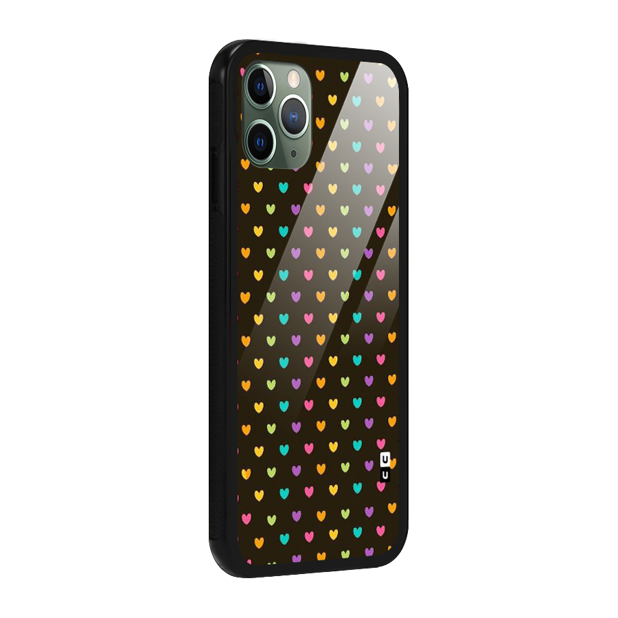 Rainbow Hearts Glass Back Case for iPhone 11 Pro