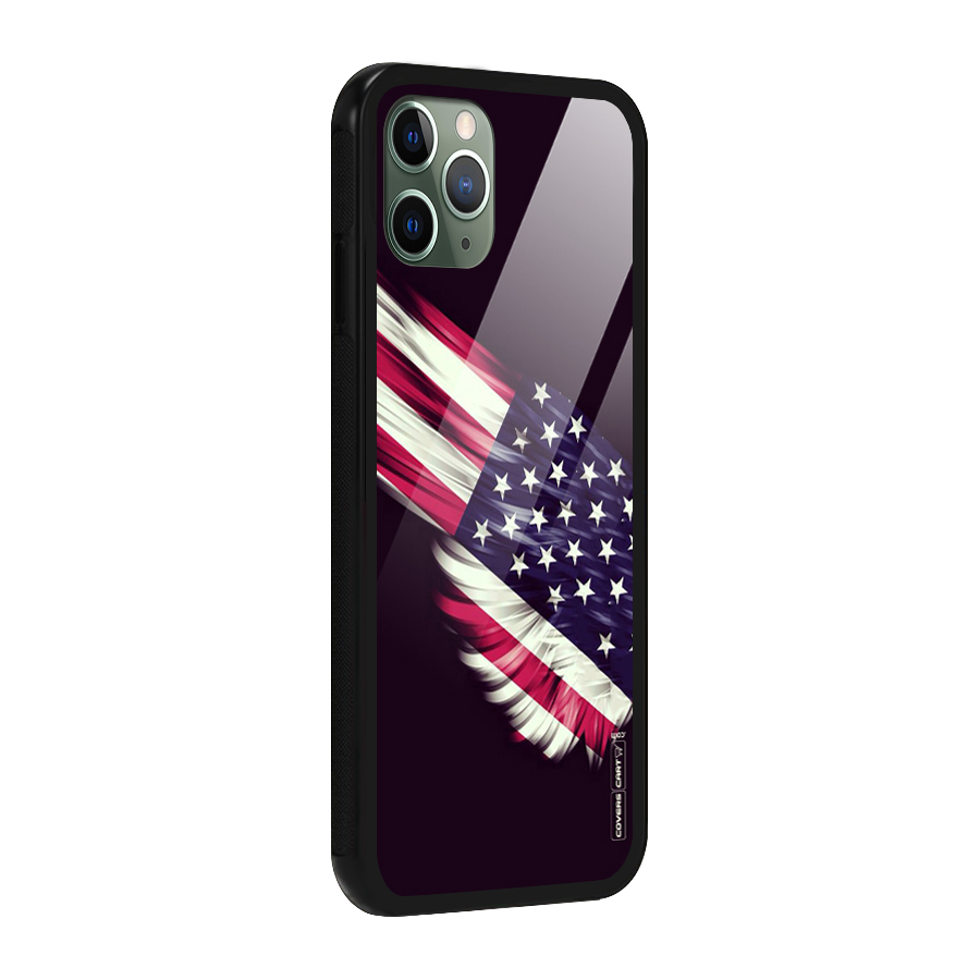 Red And White Stripes Stars Glass Back Case for iPhone 11 Pro
