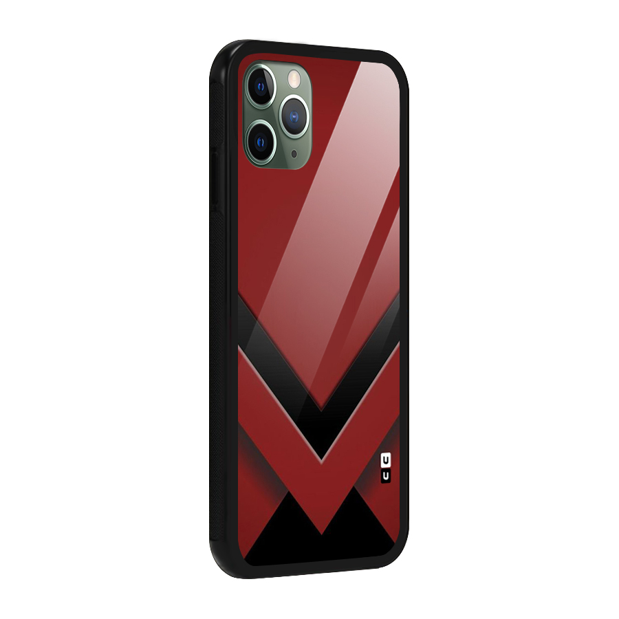 Red Black Fold Glass Back Case for iPhone 11 Pro
