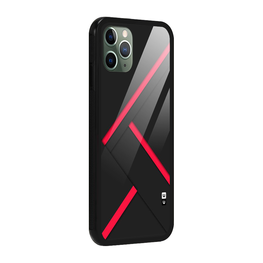 Red Disort Stripes Glass Back Case for iPhone 11 Pro