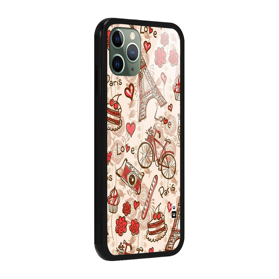 Red Peach City Glass Back Case for iPhone 11 Pro