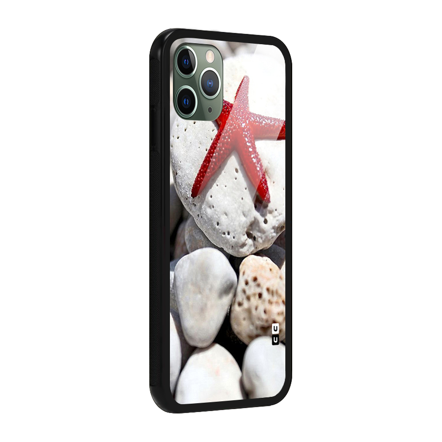 Red Star Fish Glass Back Case for iPhone 11 Pro