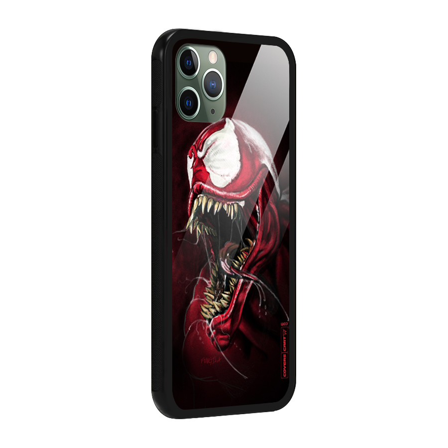Red Venom Artwork Glass Back Case for iPhone 11 Pro