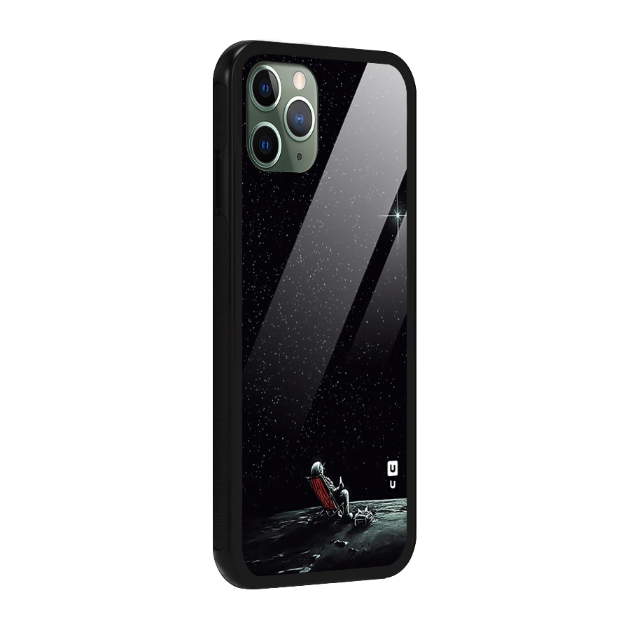 Resting Spaceman Face Glass Back Case for iPhone 11 Pro