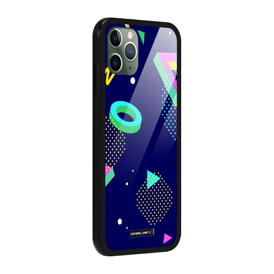 Retro Abstract Glass Back Case for iPhone 11 Pro
