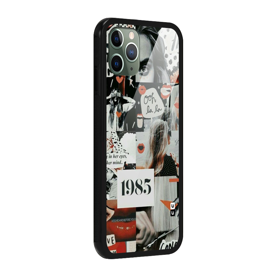 Retro Pattern Glass Back Case for iPhone 11 Pro