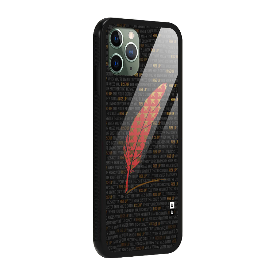 Rise Up Feather Glass Back Case for iPhone 11 Pro