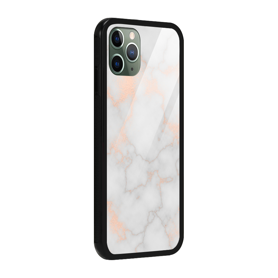RoseGold Marble Glass Back Case for iPhone 11 Pro