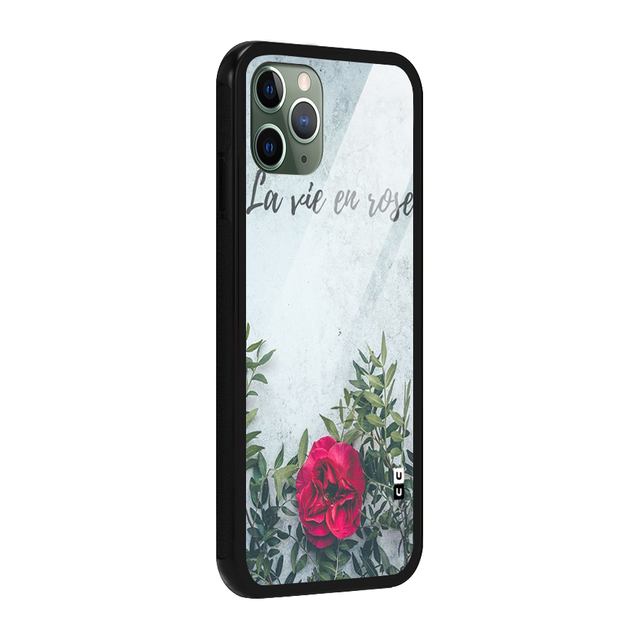 Rose Life Glass Back Case for iPhone 11 Pro