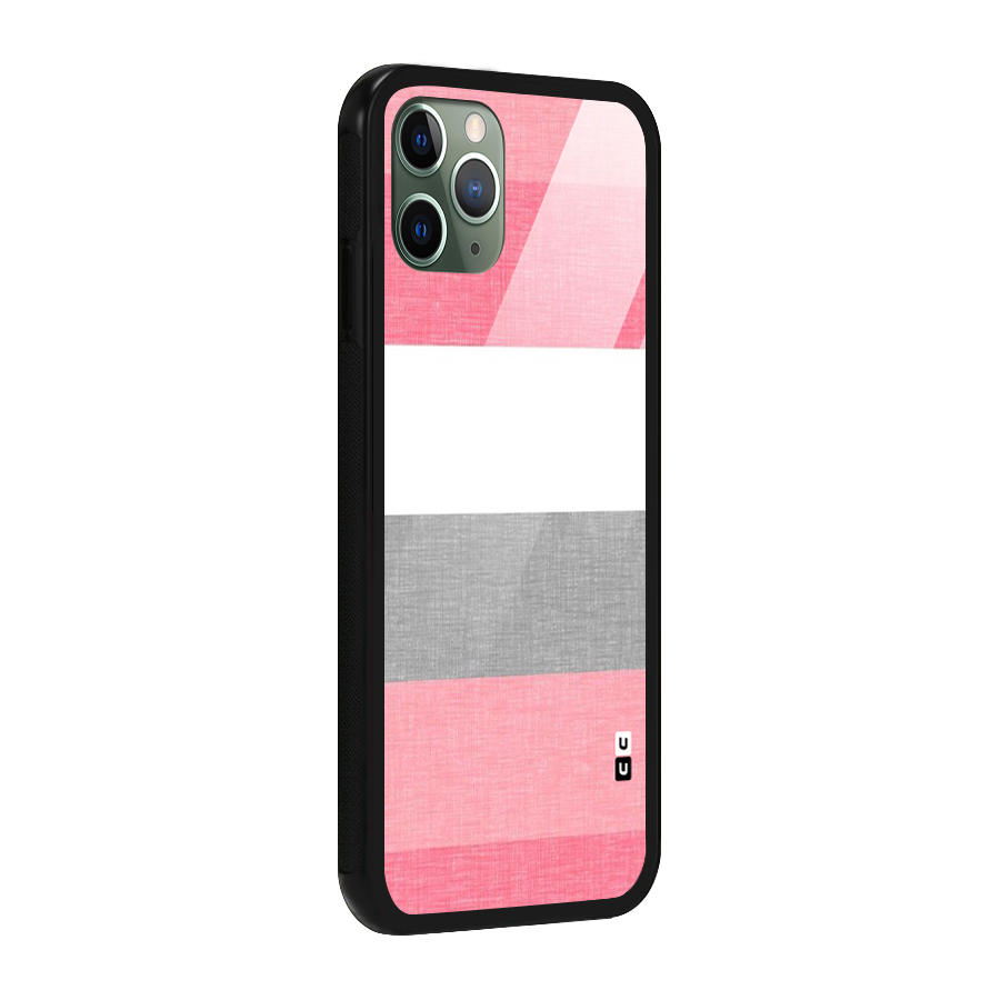 Shades Pink Stripes Glass Back Case for iPhone 11 Pro