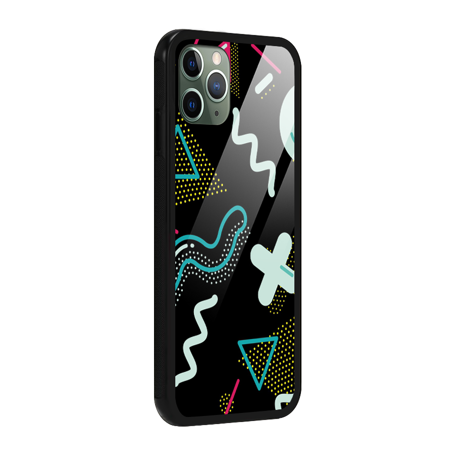 Shapes Pattern Glass Back Case for iPhone 11 Pro