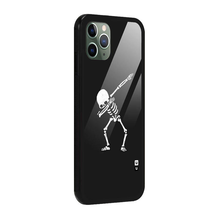 Skeleton Dab White Glass Back Case for iPhone 11 Pro