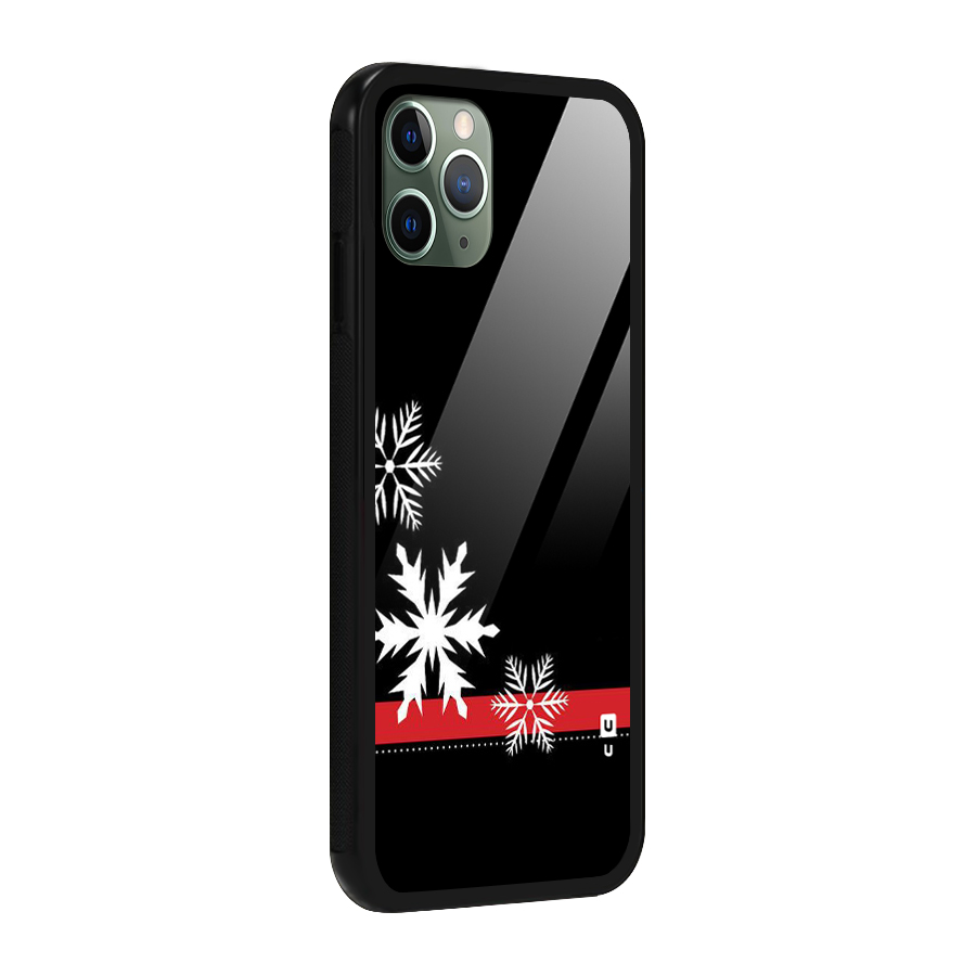 Snowflake Ribbon Glass Back Case for iPhone 11 Pro
