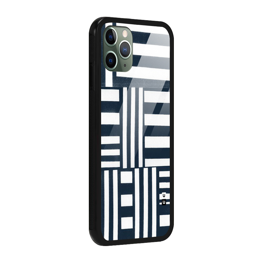 Square  Stripes Glass Back Case for iPhone 11 Pro