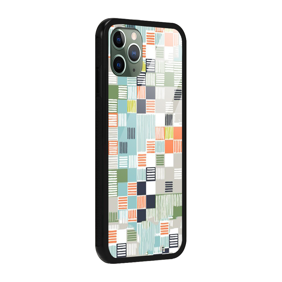 Tiny Boxes Stripes Glass Back Case for iPhone 11 Pro