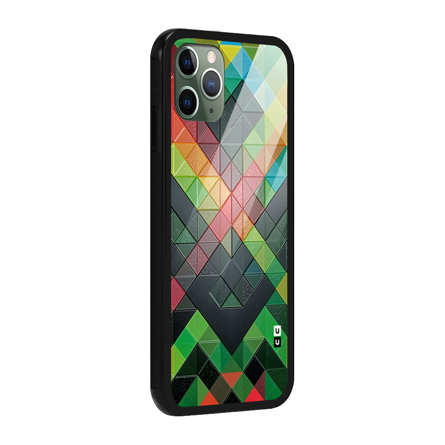 Too Much Colors Pattern Glass Back Case for iPhone 11 Pro
