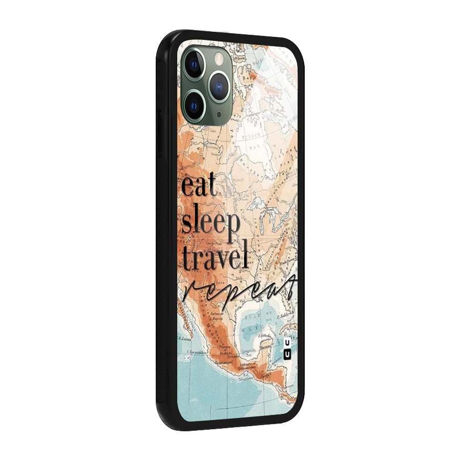 Travel Repeat Glass Back Case for iPhone 11 Pro