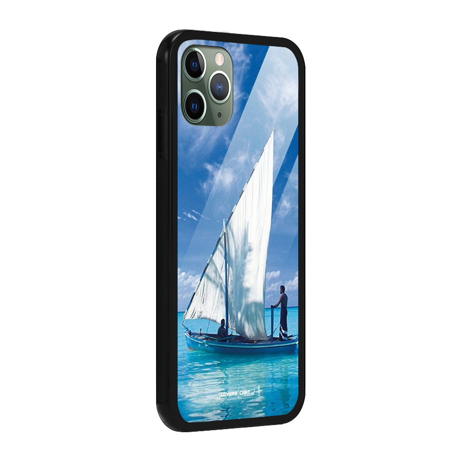 Travel Ship Glass Back Case for iPhone 11 Pro