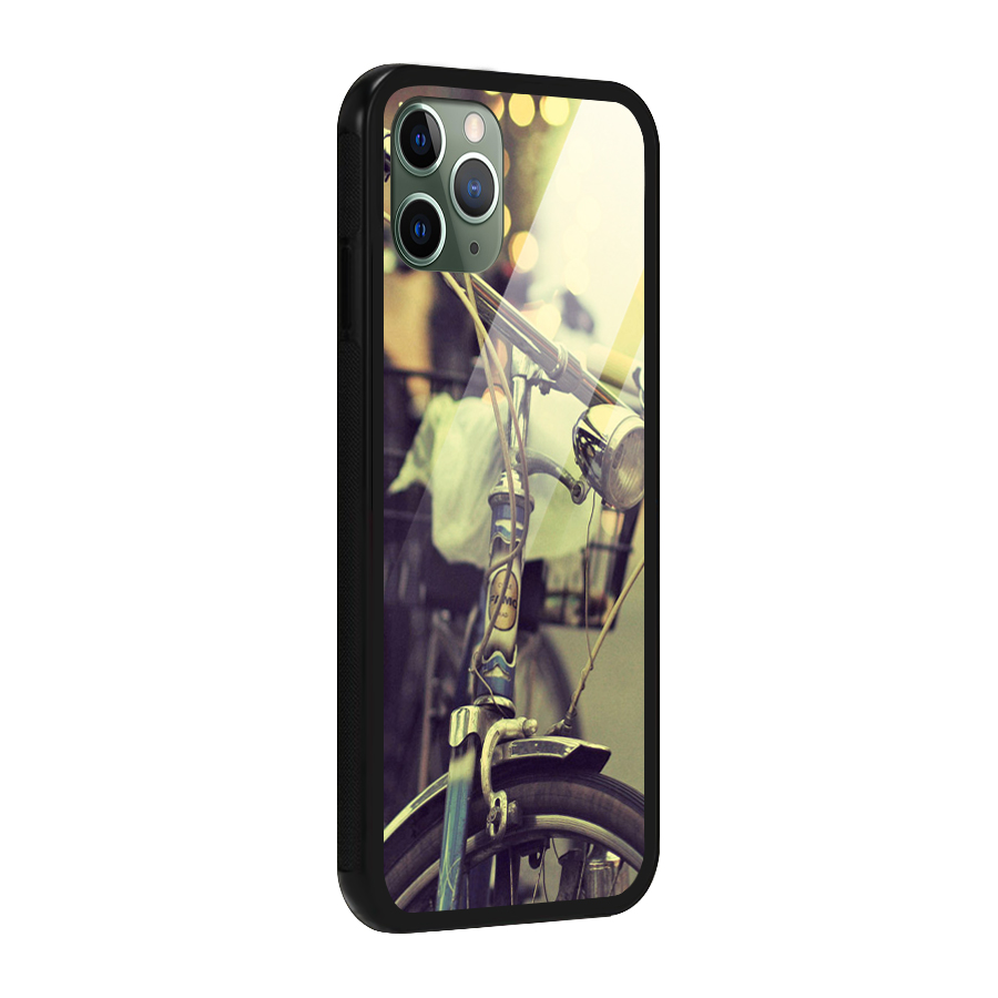 Vintage Bicycle Glass Back Case for iPhone 11 Pro