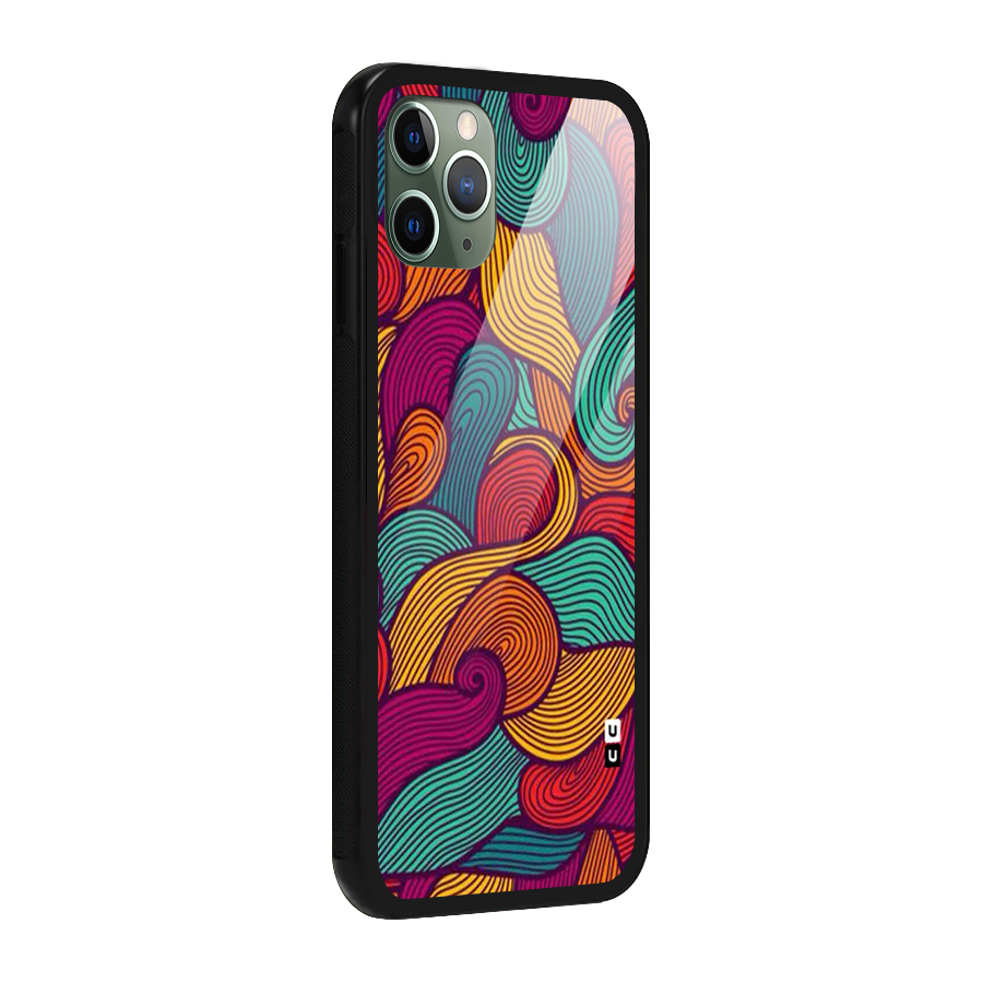 Whimsical Colors Glass Back Case for iPhone 11 Pro