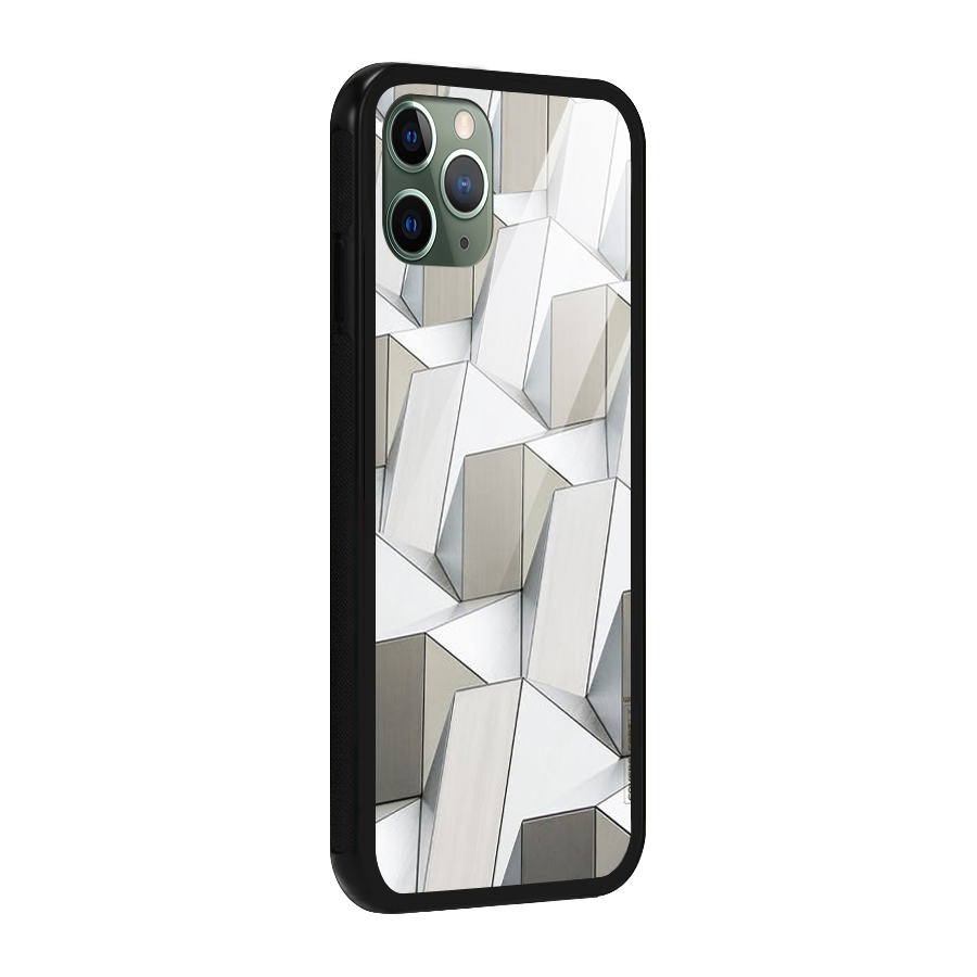White Abstract Art Glass Back Case for iPhone 11 Pro